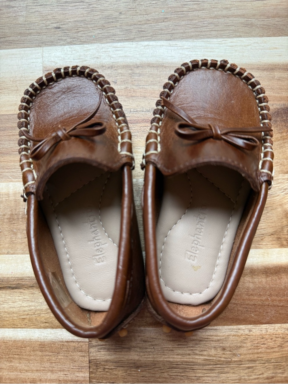 Elephantito Brown Leather Moccasin- toddler size 6